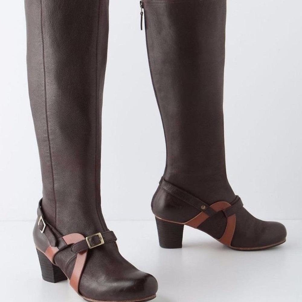 Anthropologie Swooped Up Coupleof leather boots